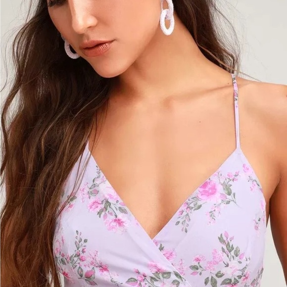 Lulus large floral high low midi dress - Picture 2 of 7